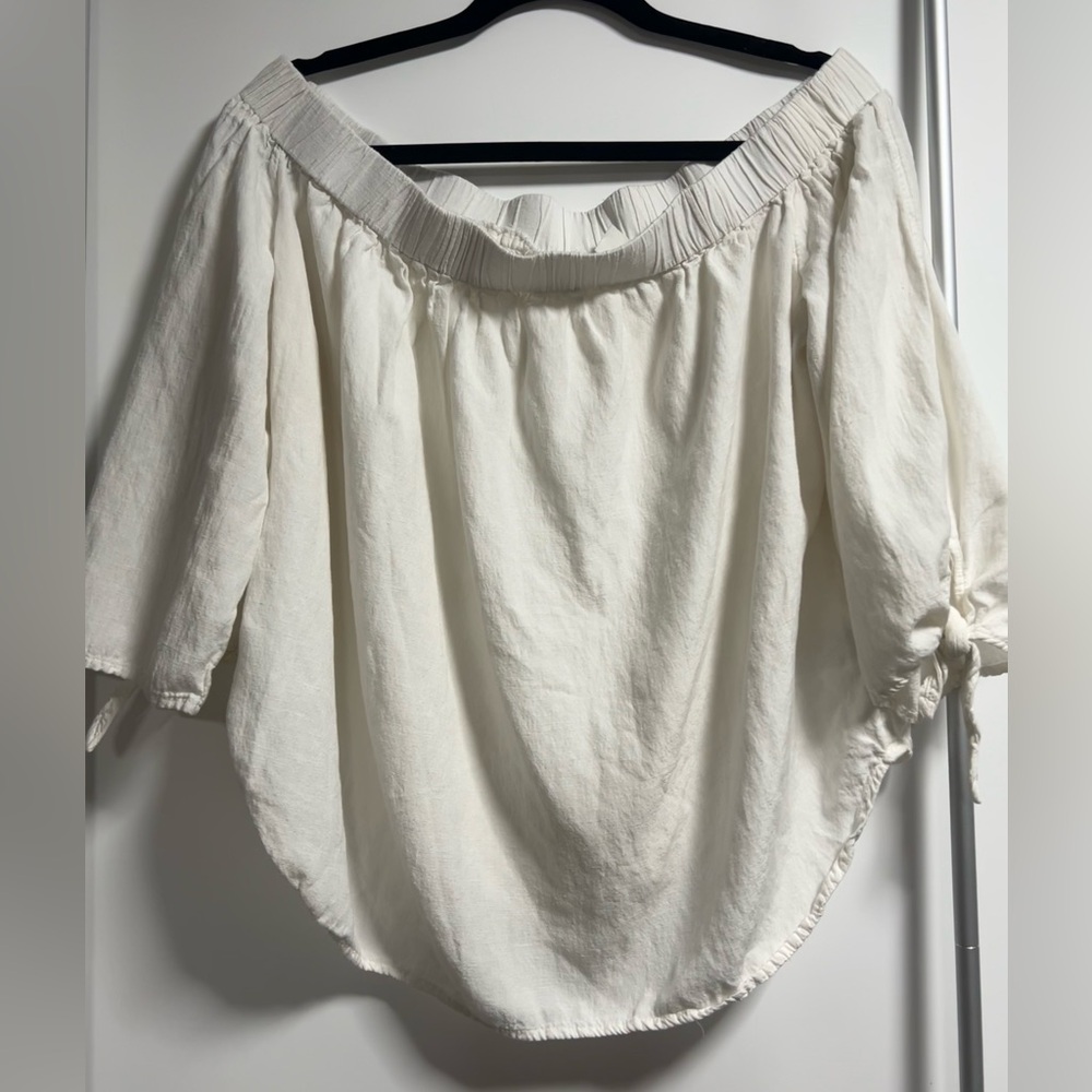 Old Navy Cream Off-Shoulder Blouse